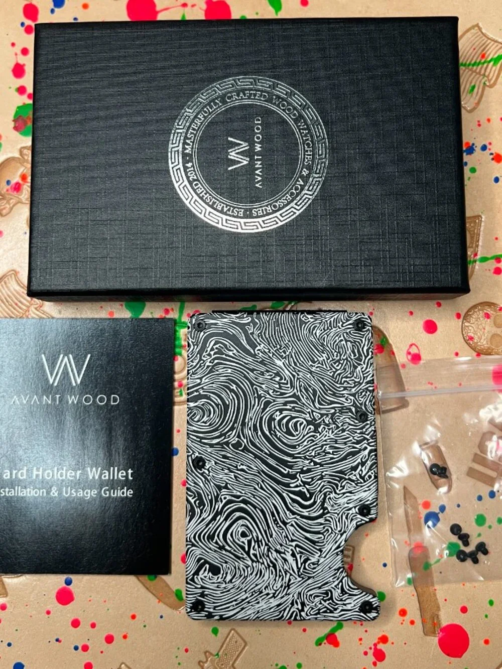 NEW Avantwood Matte Carbon Fiber Topo Money Clip Wallet RFID Blocking